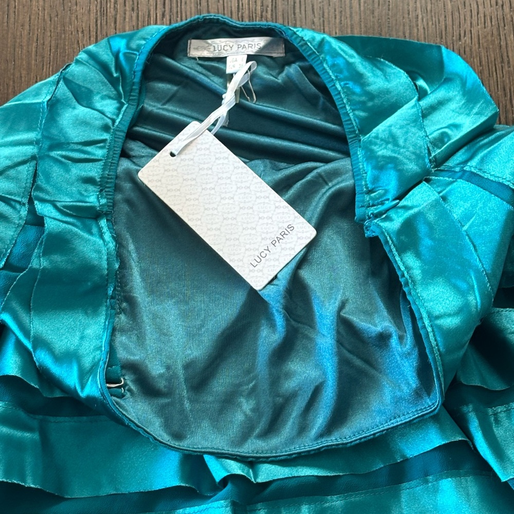 ✨ Lucy Paris Teal Ruffle Mini Dress | NWT ✨ - Picture 5 of 9